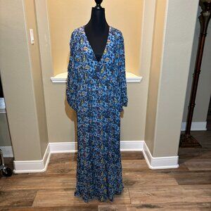 💙 NWT Boden Cottagecore Paisley Plunging Neckline Maxi Dress Size 14